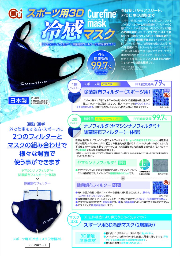 スポーツ用3D接触冷感マスク